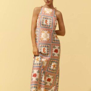 NEW Anthropologie Tie-Neck Column Midi Dress